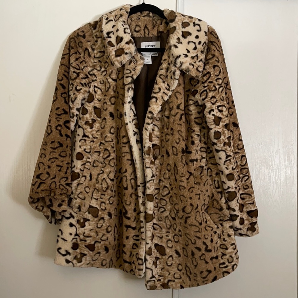 Faux fur cheetah coat